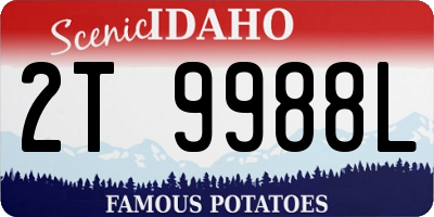 ID license plate 2T9988L