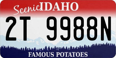 ID license plate 2T9988N