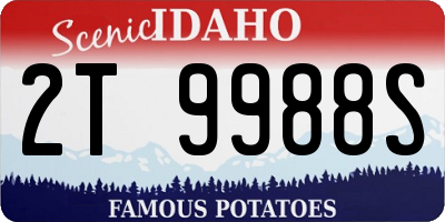 ID license plate 2T9988S