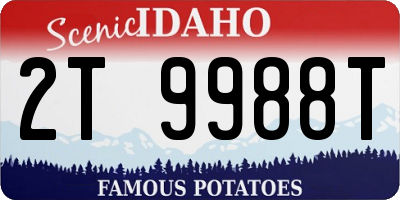 ID license plate 2T9988T