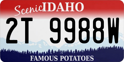 ID license plate 2T9988W