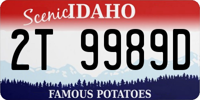 ID license plate 2T9989D