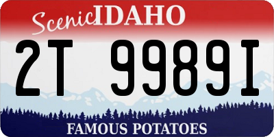 ID license plate 2T9989I