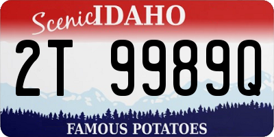 ID license plate 2T9989Q