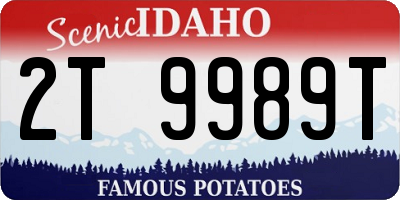 ID license plate 2T9989T