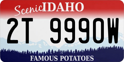 ID license plate 2T9990W