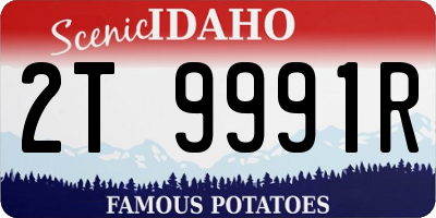 ID license plate 2T9991R