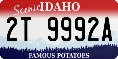 ID license plate 2T9992A