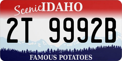 ID license plate 2T9992B