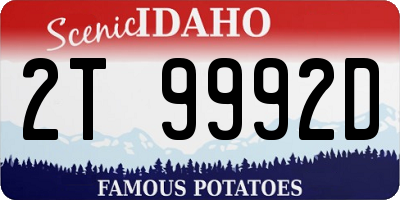 ID license plate 2T9992D