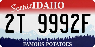 ID license plate 2T9992F