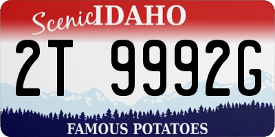 ID license plate 2T9992G