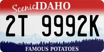 ID license plate 2T9992K