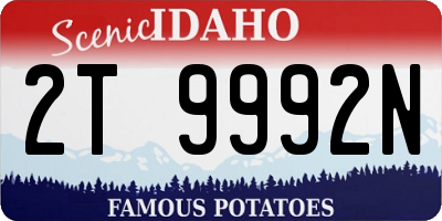 ID license plate 2T9992N