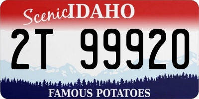 ID license plate 2T9992O