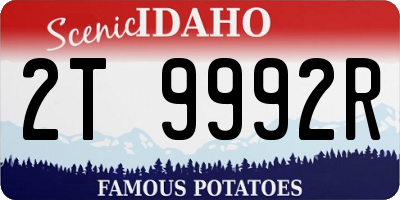 ID license plate 2T9992R