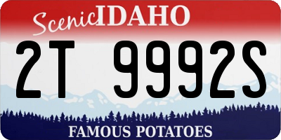 ID license plate 2T9992S