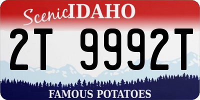 ID license plate 2T9992T