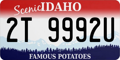 ID license plate 2T9992U