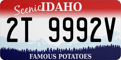 ID license plate 2T9992V