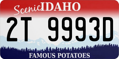 ID license plate 2T9993D