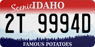 ID license plate 2T9994D