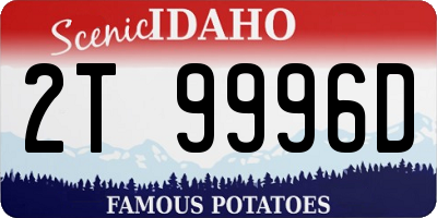 ID license plate 2T9996D