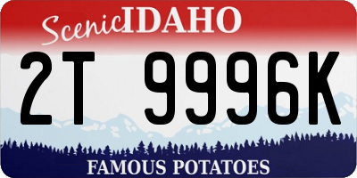 ID license plate 2T9996K