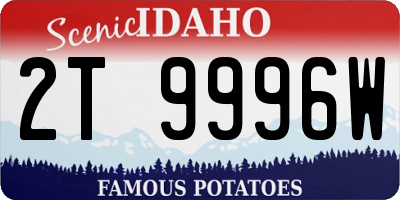 ID license plate 2T9996W