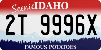 ID license plate 2T9996X