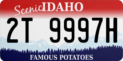 ID license plate 2T9997H