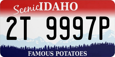 ID license plate 2T9997P