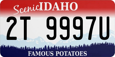 ID license plate 2T9997U