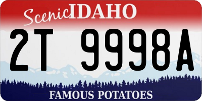 ID license plate 2T9998A