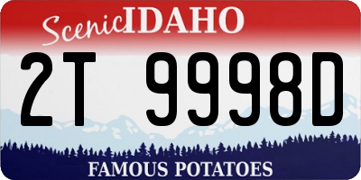 ID license plate 2T9998D