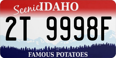 ID license plate 2T9998F