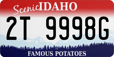 ID license plate 2T9998G