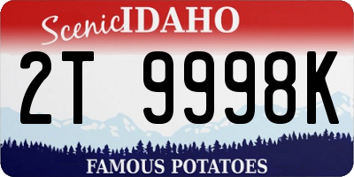 ID license plate 2T9998K