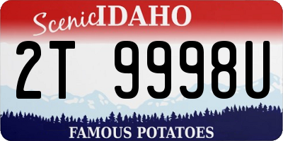 ID license plate 2T9998U