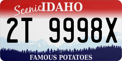 ID license plate 2T9998X
