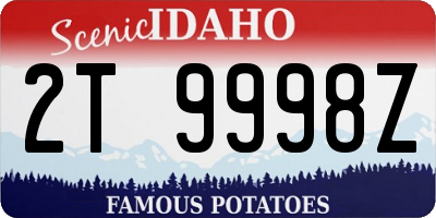 ID license plate 2T9998Z