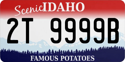 ID license plate 2T9999B