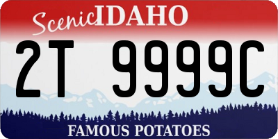 ID license plate 2T9999C