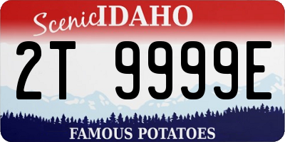 ID license plate 2T9999E
