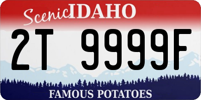 ID license plate 2T9999F