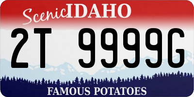 ID license plate 2T9999G