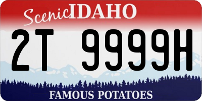 ID license plate 2T9999H