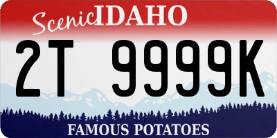 ID license plate 2T9999K