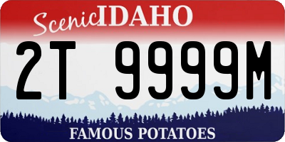 ID license plate 2T9999M