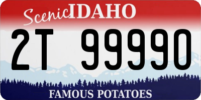 ID license plate 2T9999O